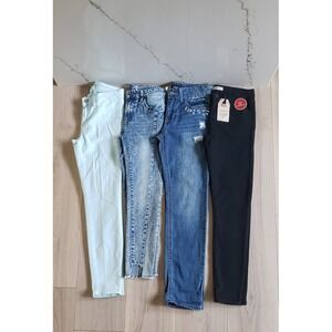 Girls Size 12 Designer Jeans Lot Levi's 7FAM Bebe J Brand 4 Pairs Back 2 School